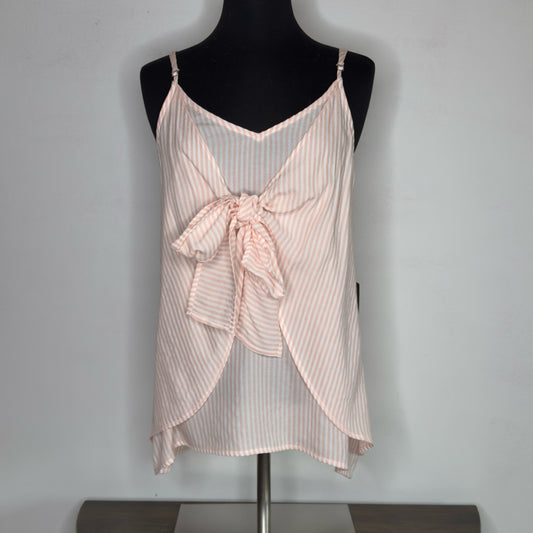 Doe & Rae Striped Tie-Front Tank Top - Size Small