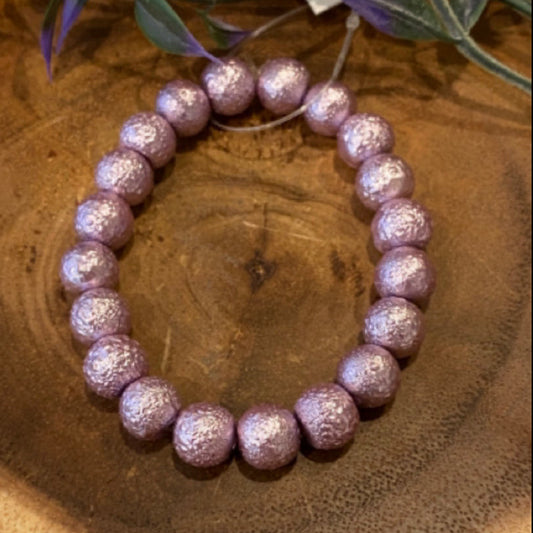 Inga Ann's Purple Coated Beaded Bracelet