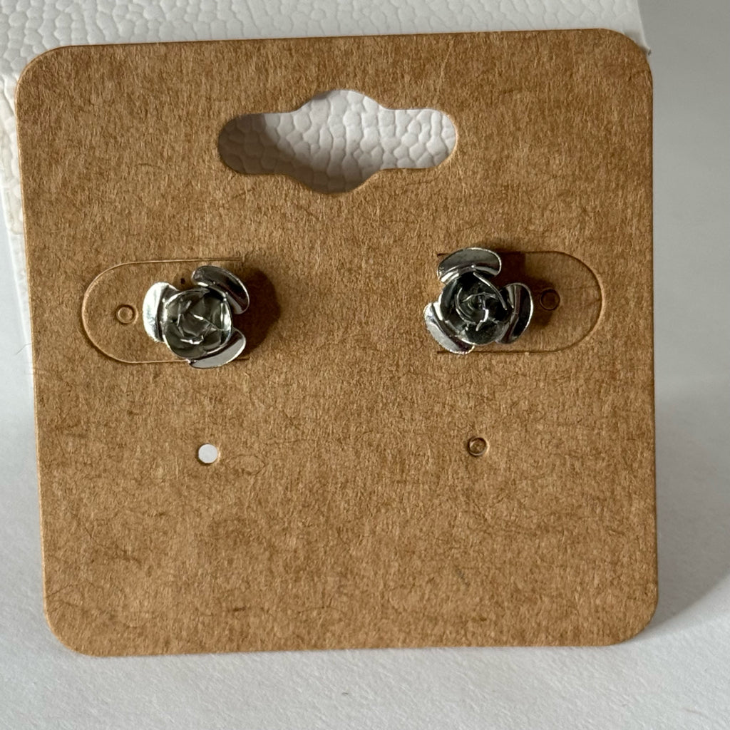 Retro-Styled Rose Stud Earrings