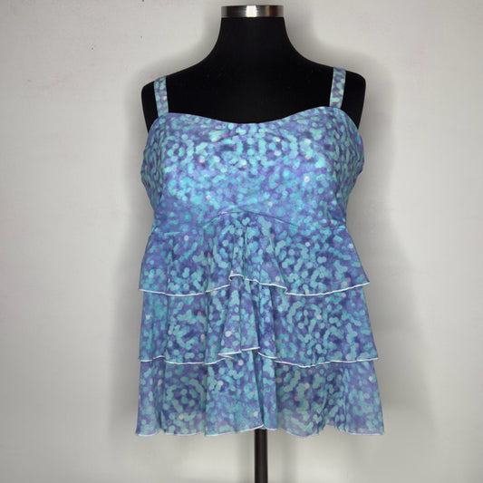 Mazu Layered Ruffle Tankini Top - Size 18W