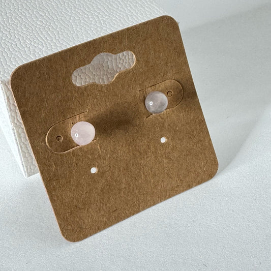 Natural Rose Quartz Stud Earrings
