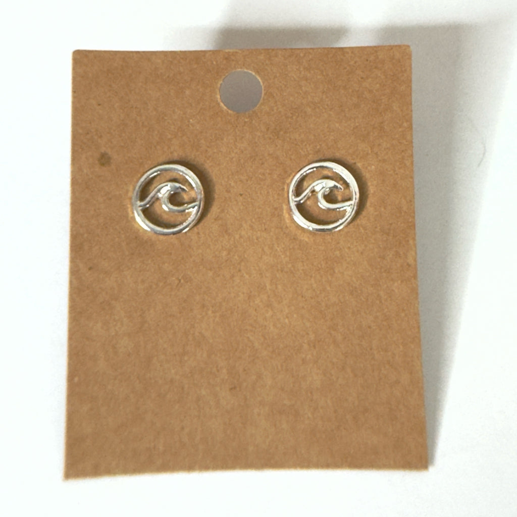 Sterling Silver Wave Stud Earrings