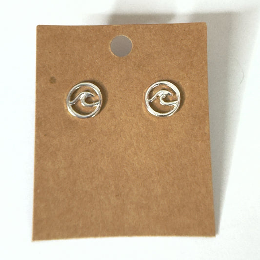 Sterling Silver Wave Stud Earrings