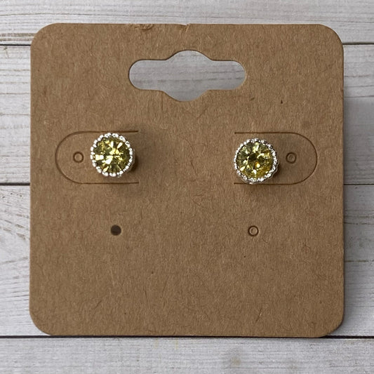 Simulated Crystal Stud Earrings