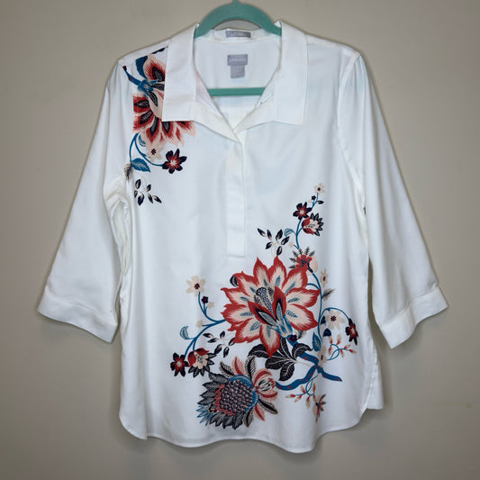Chico's No Iron Chic Stretch Top - Size Large