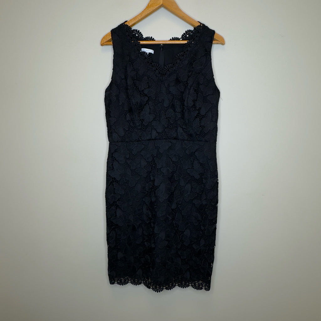RSVP By Talbots Butterfly Black Lace Sheath Dress - Size 8 - Black / 8 RSVP By Talbots Butterfly Black Lace Sheath Dress - Size 8 - Black / 8