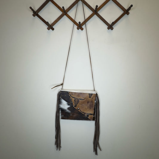 Handcrafted Fringe & Cowhide Handbag