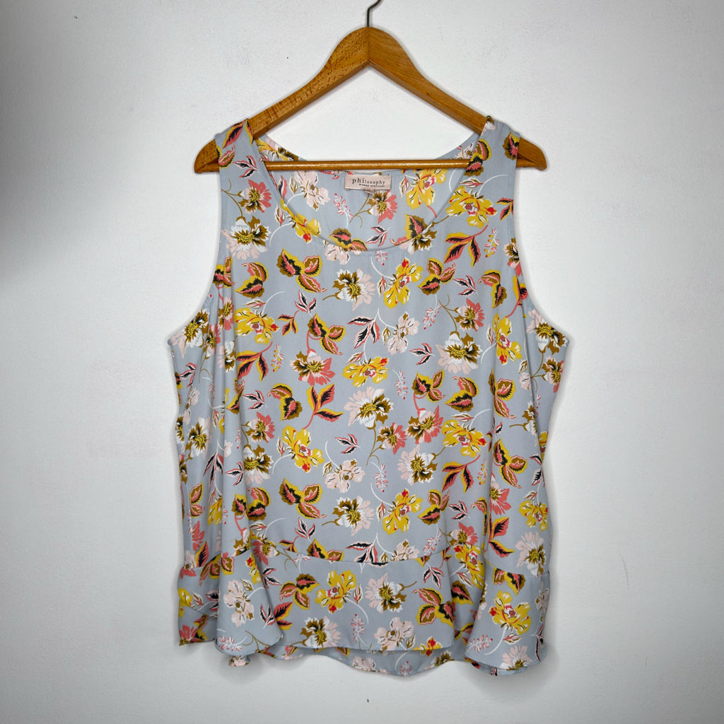 Philosophy Floral Tank Top - Size 2X