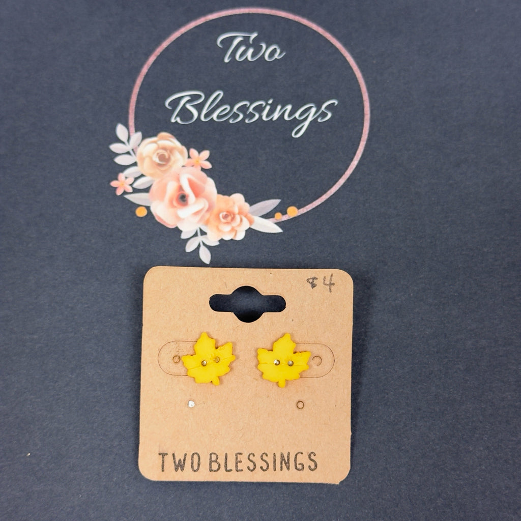 Two Blessings Earrings - Yellow Leaf