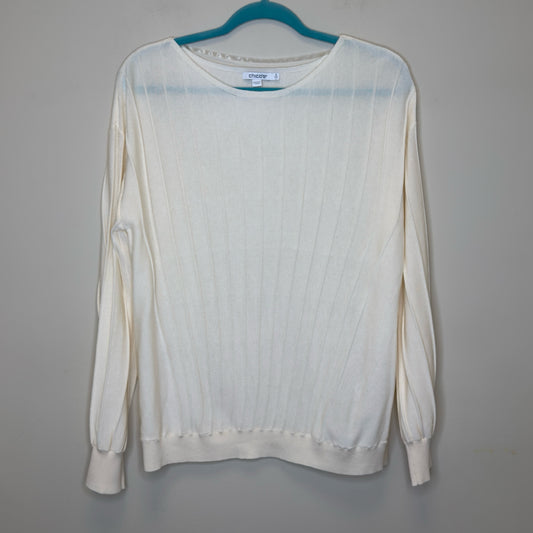 Chico's Pleated Long Sleeve Sweater - Size Large