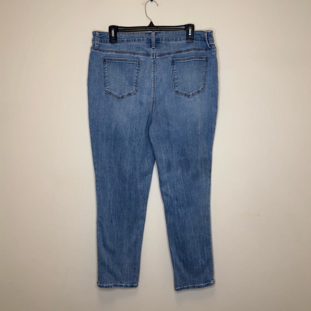 Chico's So Slimming Girlfriend Slim Leg Ankle Jeans - Size 14