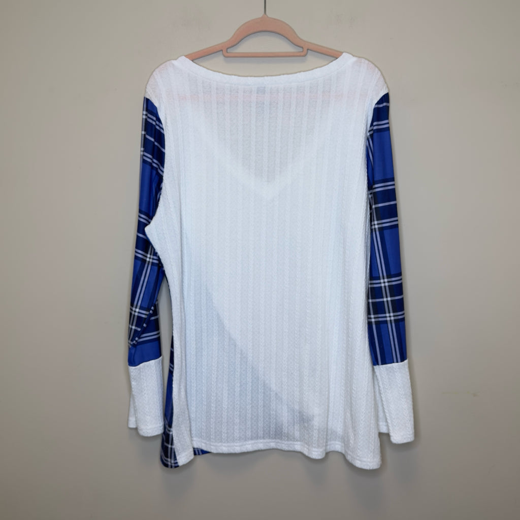 Nora Cora Plaid Detail Thermal Top - Size XXL