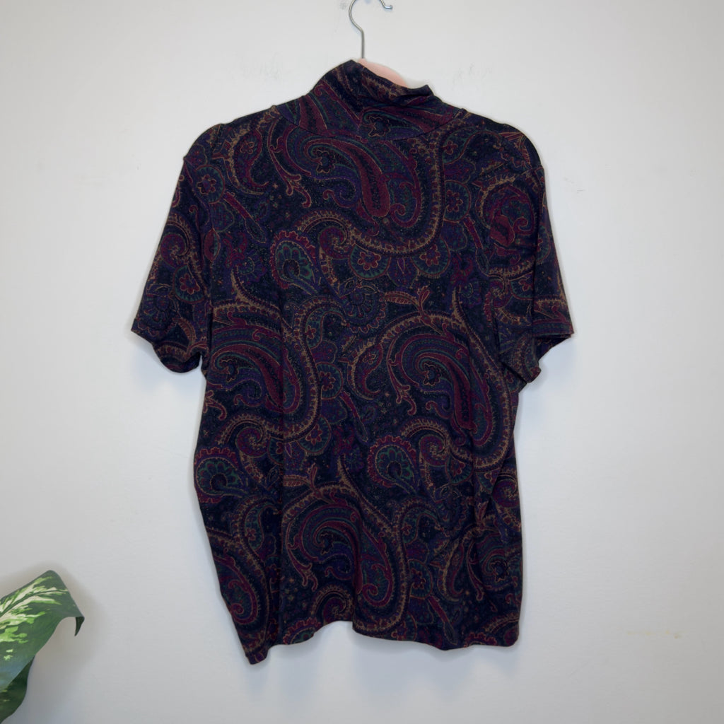 Lauren Ralph Lauren Mock Neck Short Sleeve Top - Size 2X