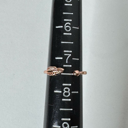 Rose Gold Feather Wrap Ring - Size 7