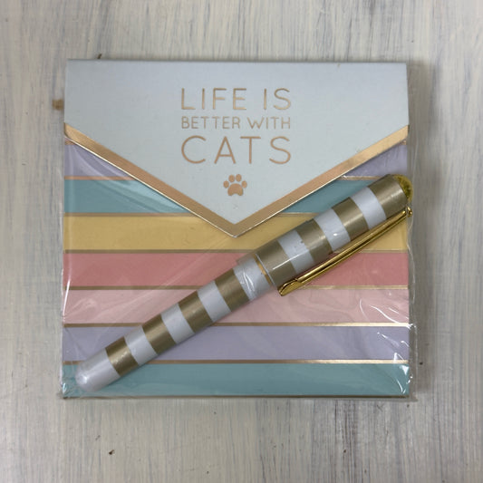 Life Is Better w/Cats Notepad w/Pen