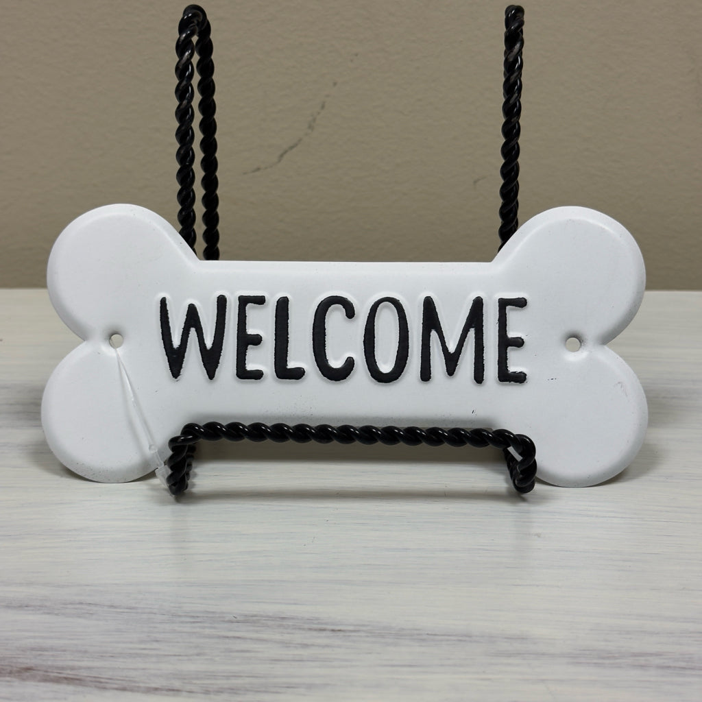 Welcome Metal Bone Sign