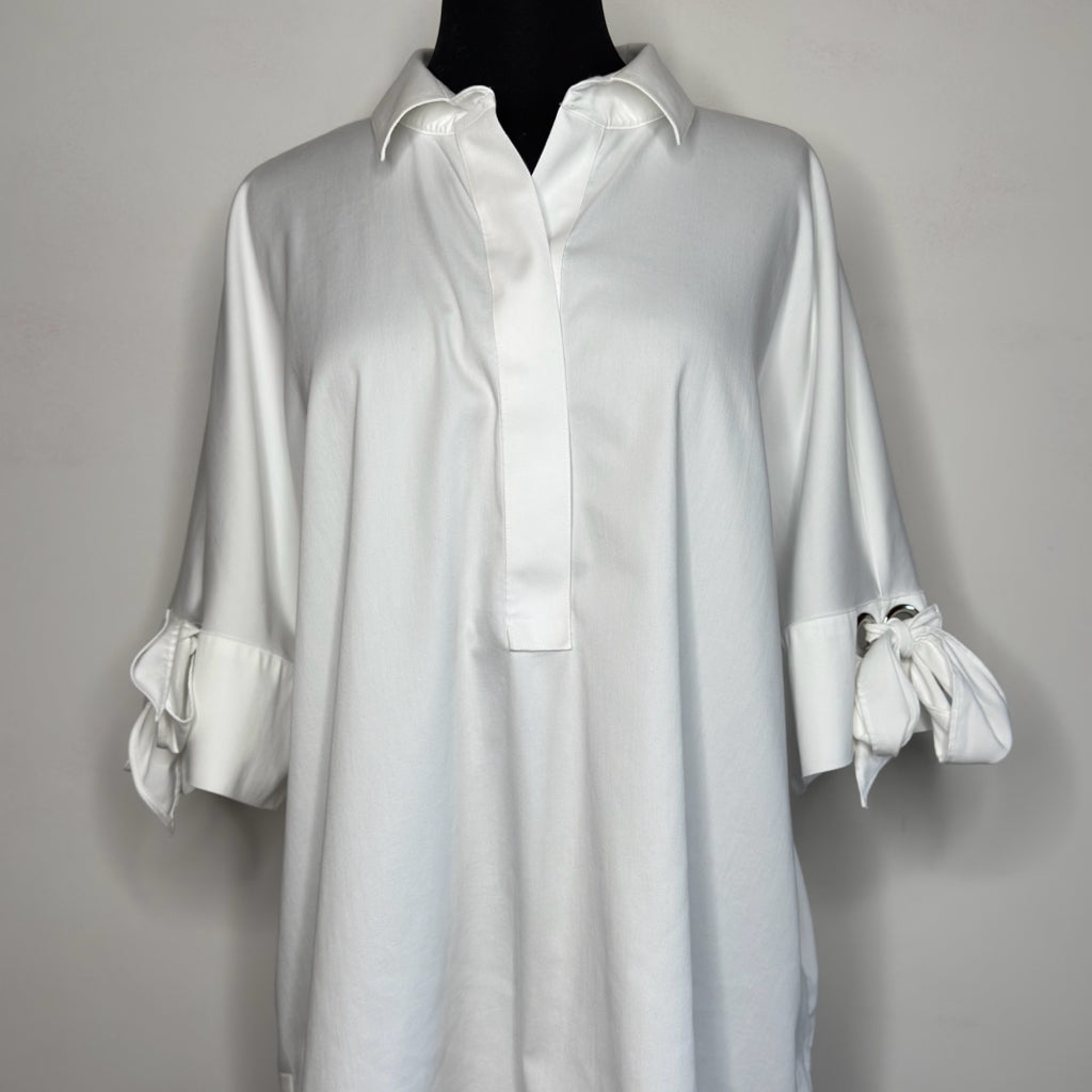Chico's No-Iron Chic Stretch Elbow Sleeve Tie Top - Size XXL