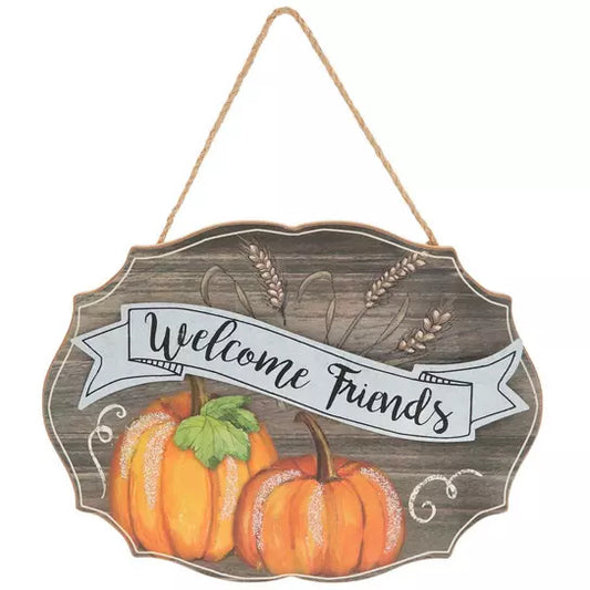 Welcome Friends Pumpkins Wall Decor