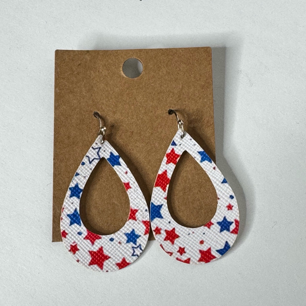 Star Print Teardrop Earrings