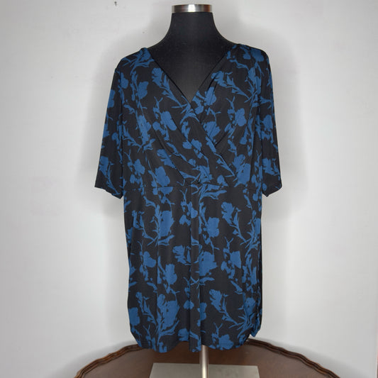 Lane Bryant Faux Wrap Floral Print Top - Size 2X (18/20)