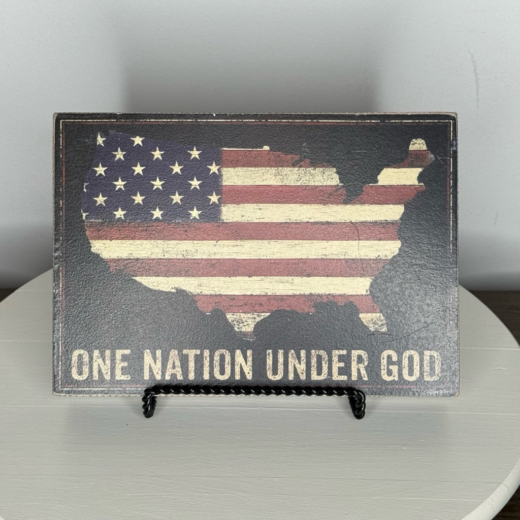 One Nation Under God Box Sign