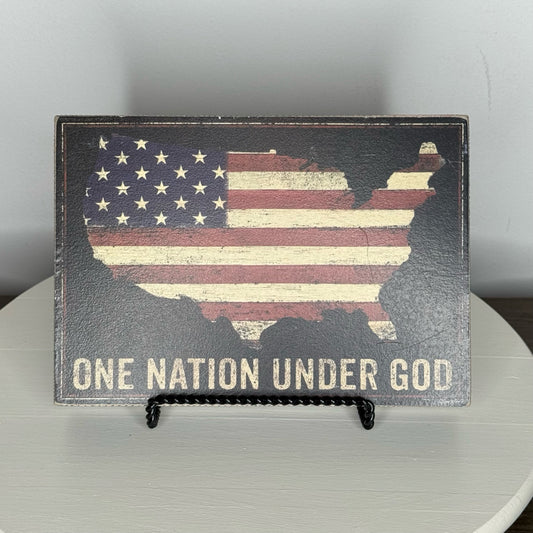 One Nation Under God Box Sign