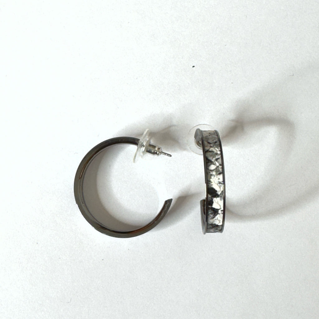 Snakeskin Print Hoop Earrings