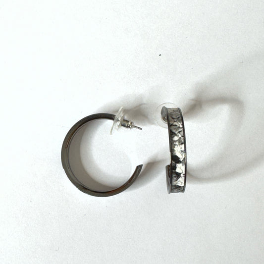 Snakeskin Print Hoop Earrings