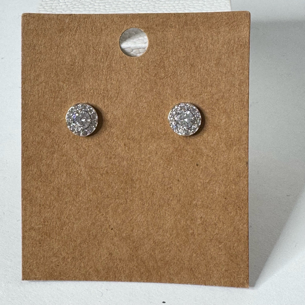 Sterling Silver Cubic Zirconia Stud Earrings