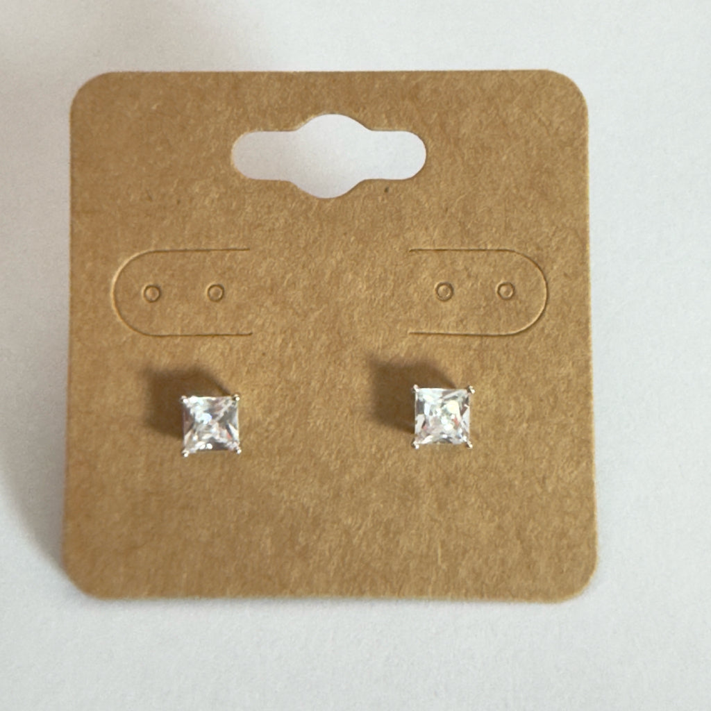 Princess Cut Stud Earrings