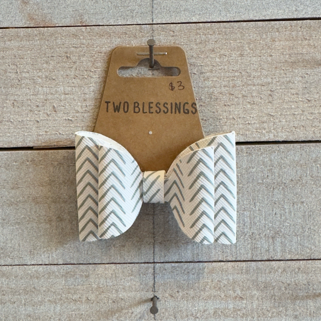 Two Blessings Bow - White/Green