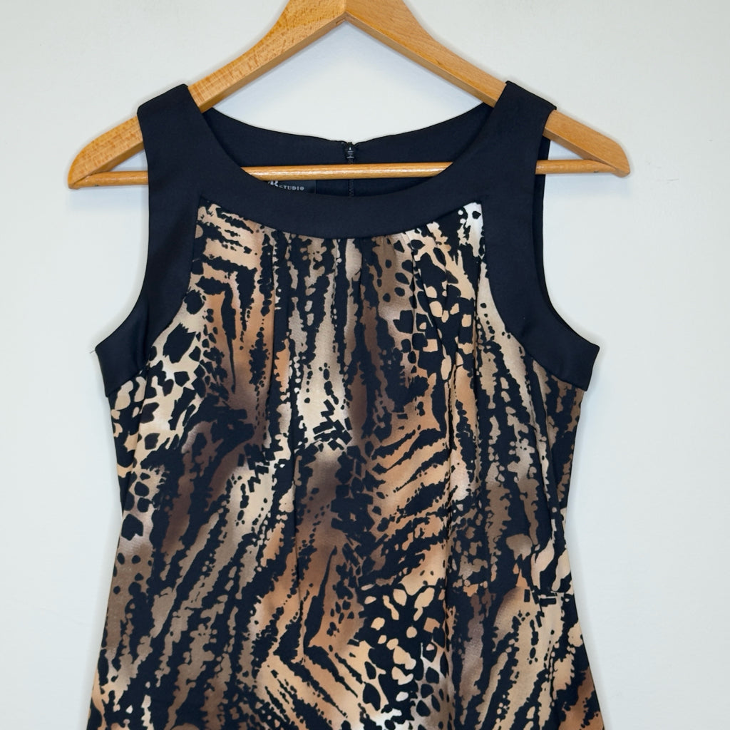 AB Studio Tiger Print Pocket Dress - Size 10