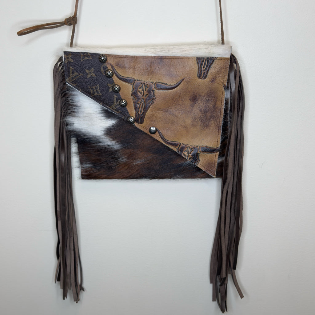 Handcrafted Fringe & Cowhide Handbag