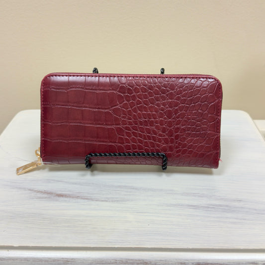 Burgundy Zip Around Wallet