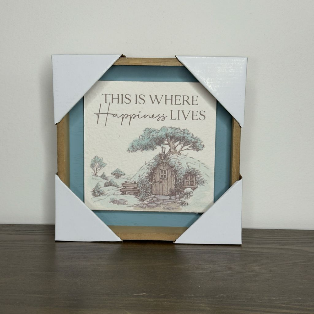 This Is Where Happiness Lives Box Sign