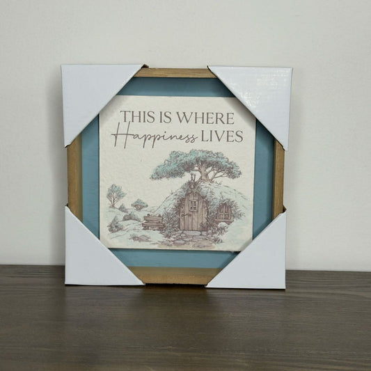 This Is Where Happiness Lives Box Sign
