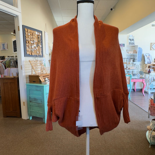 Rust Color Cardigan Sweater - One Size