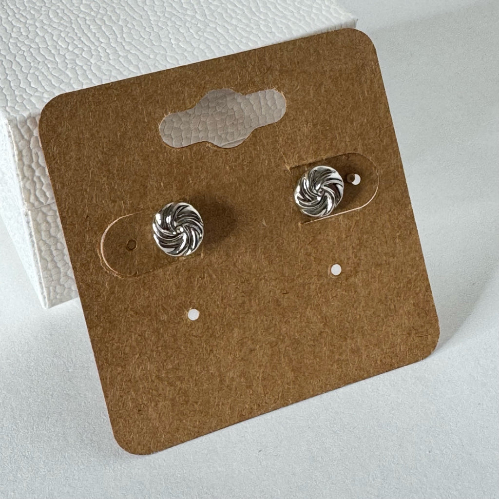 Silver Swirl Stud Earrings