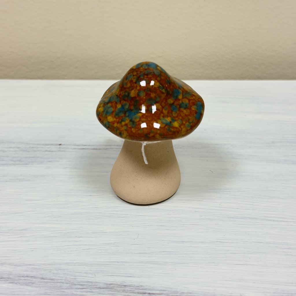 Turquoise & Brown Speckled Mushroom