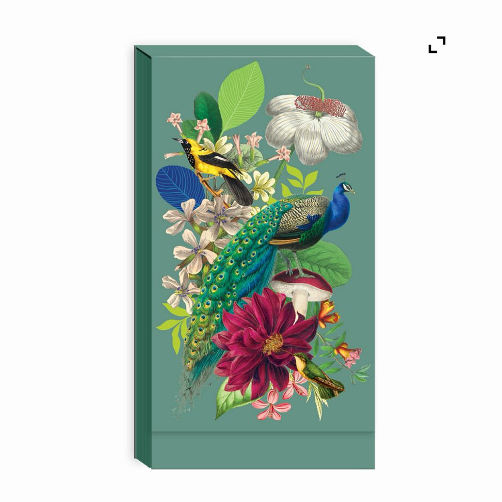 Vintage Floral Birds Tall Notepad