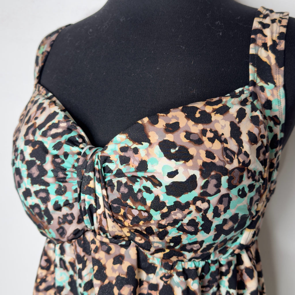 Leopard Print Tankini Top - Size 18