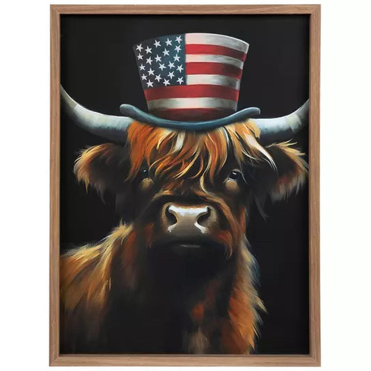 Ptriotic Highland Cow Wall Decor