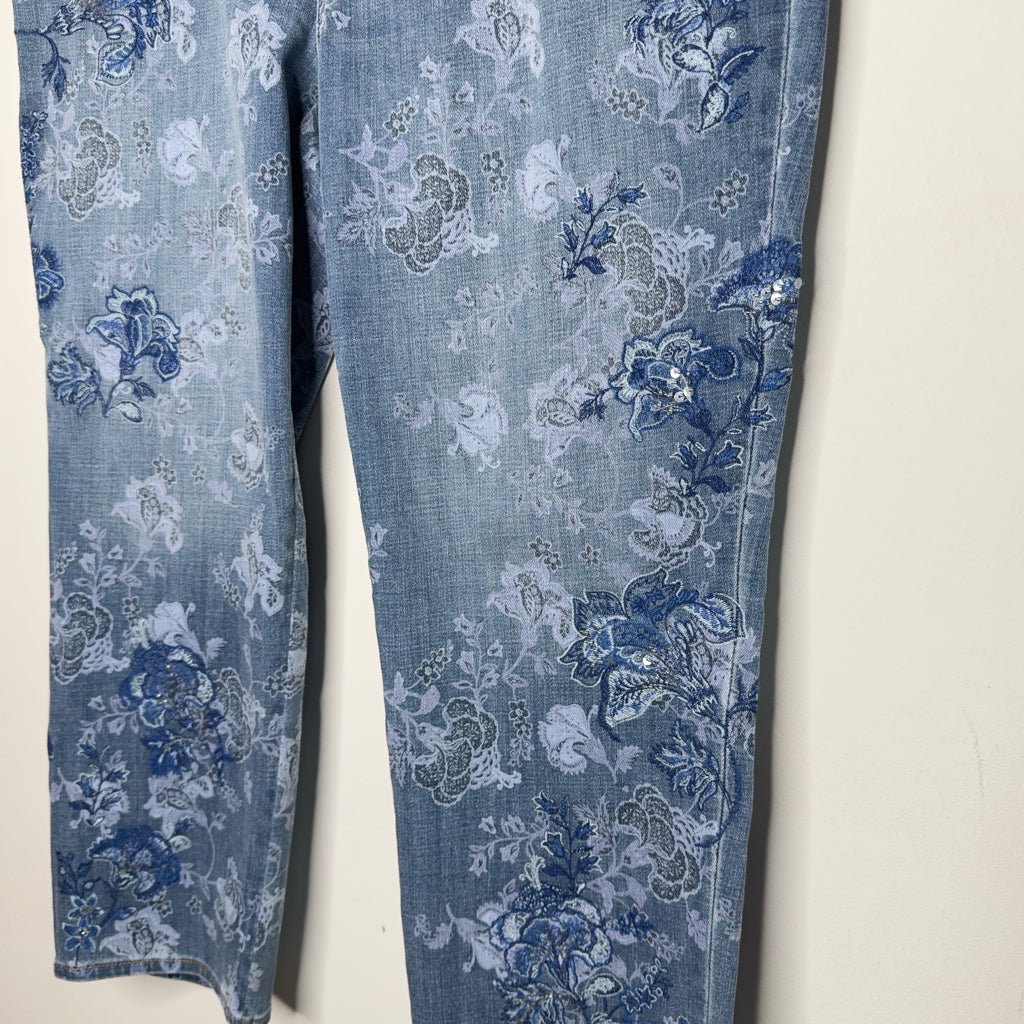 Chico's Embellished Girlfriend Crop Jeans - Size 14
