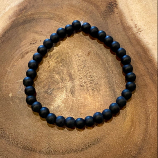 Inga Ann's Matte Black Beaded Bracelet