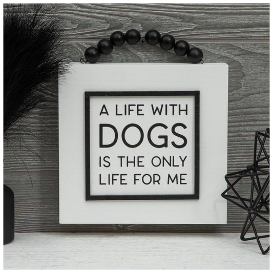 Life With Dogs Wood Wall Decor