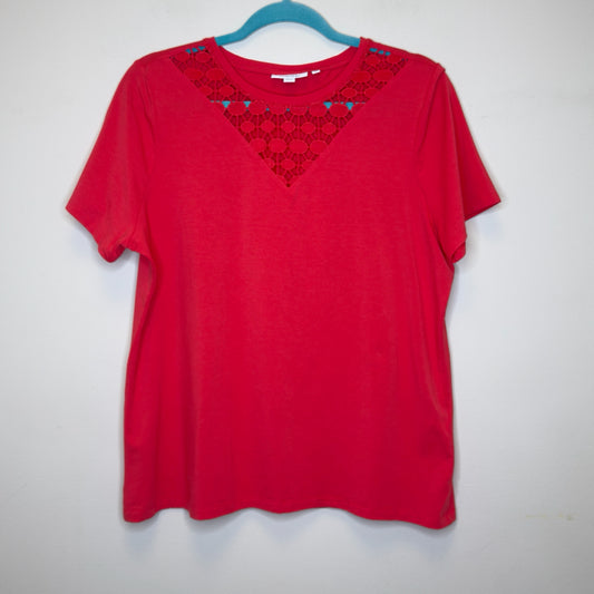 Chico's Eyelet Detail Top - Size Large