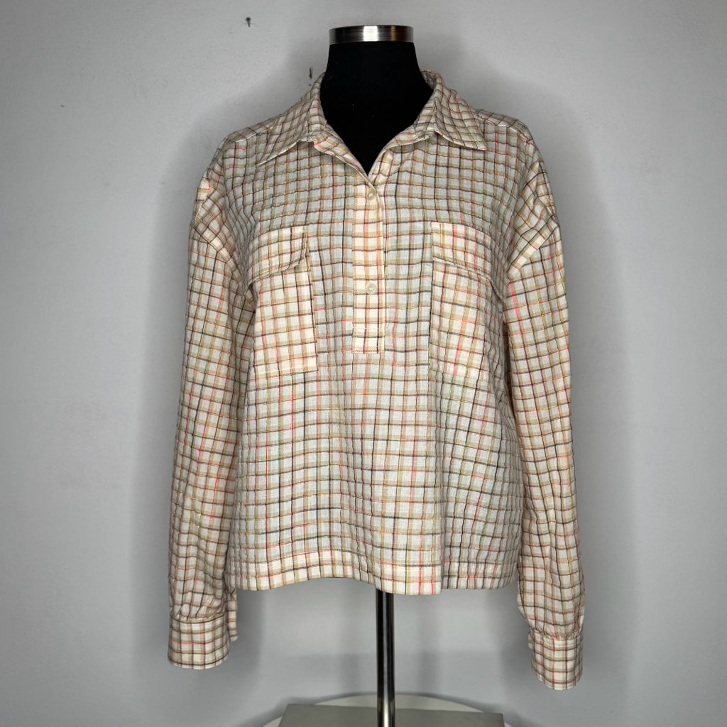 Lou & Grey Plaid Popover Pocket Shirt - Size Large