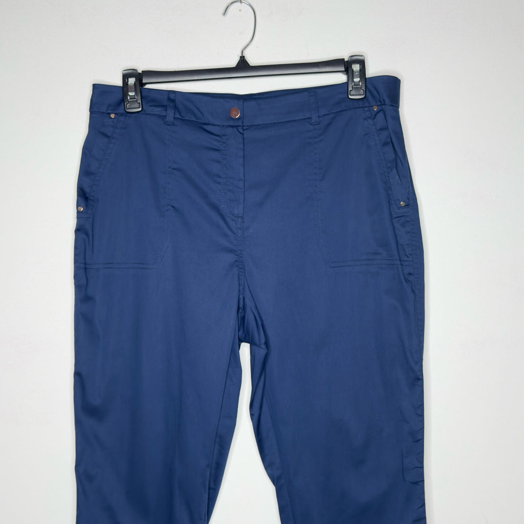 Chico's Cuffed Ankle Navy Blue Pants - Size Large