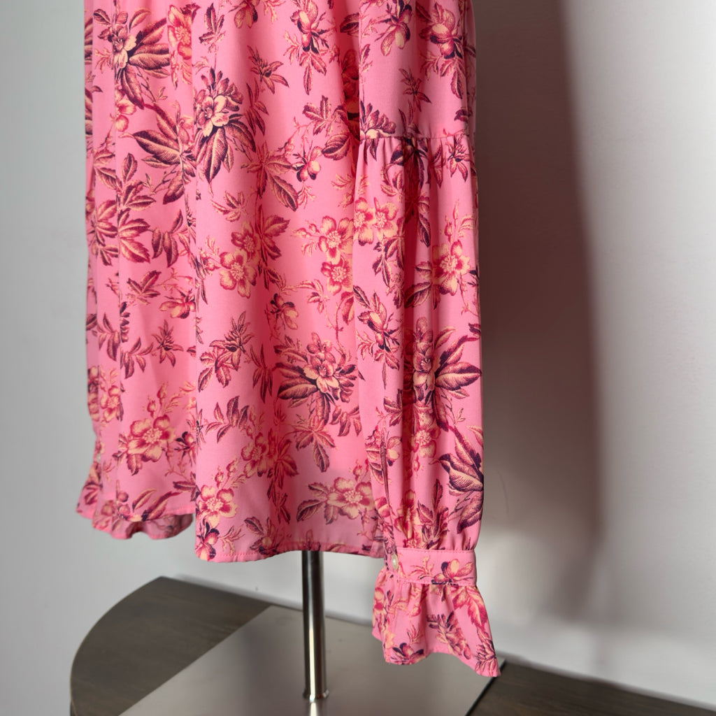 Loft Floral Print Lightweight Top - Size Large