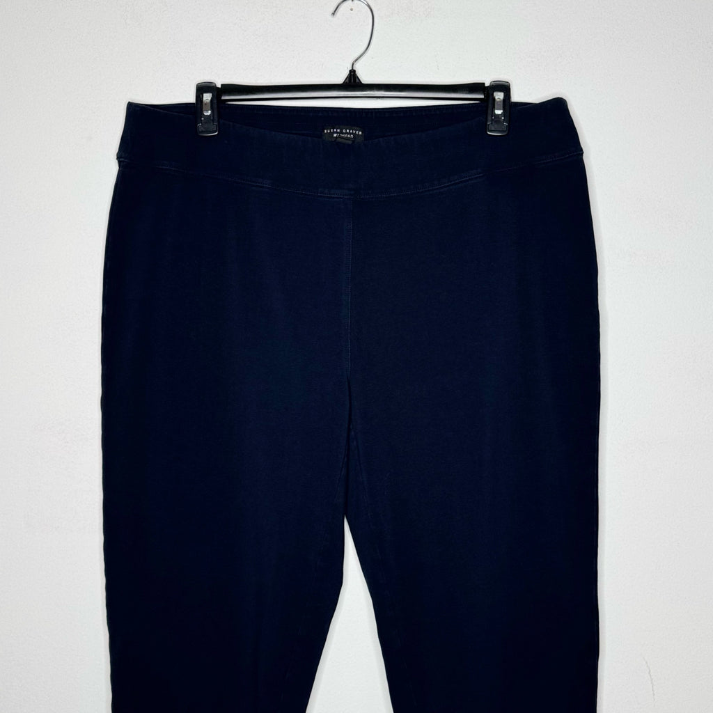 Susan Graver Weekend Pull-On Navy Blue Pants - Size 1X